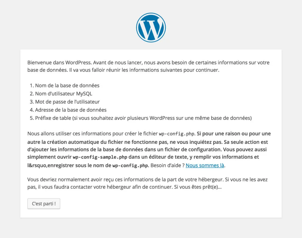 Installation de WordPress