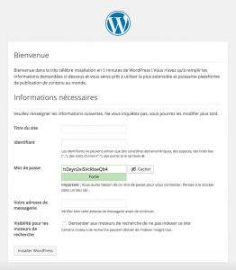 Installation de WordPress