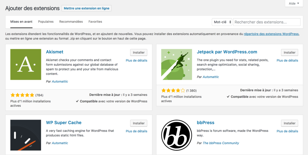 Ajouter une extension à WordPress