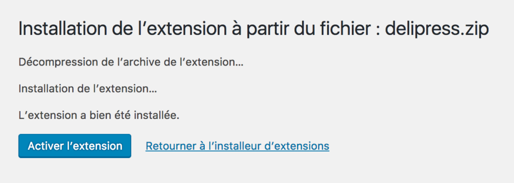 Processus d'installation d'un plugin